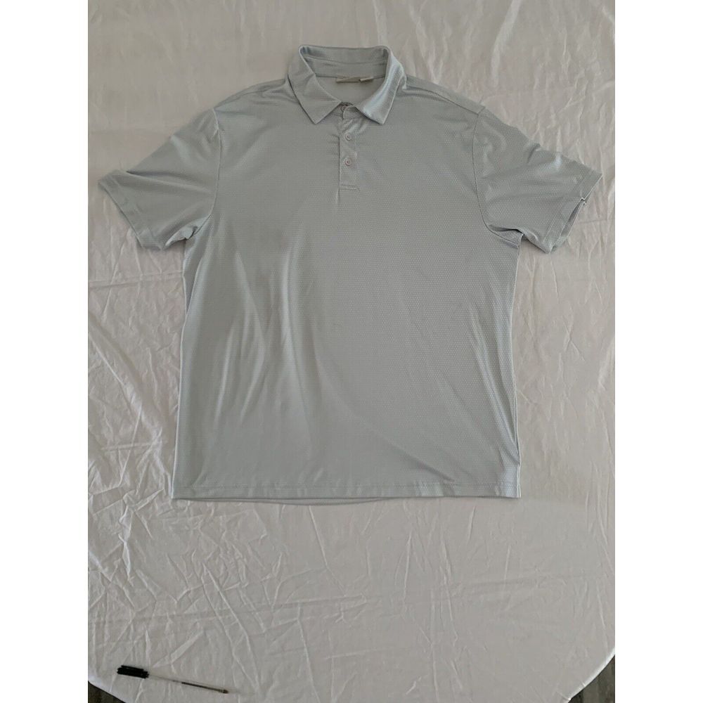 Rorie Whelan Golf Tour Men's POLO SHIRT XL Grey Polka‎ Dots Lightweight EUC